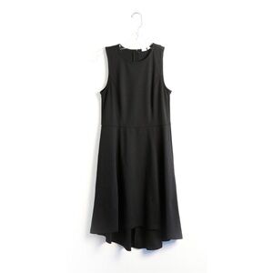 Gap black high-low dress sleeveless fit flare A-line 2 4 S XS skater stretch